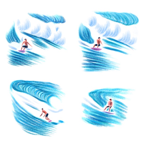 Surfer in movement