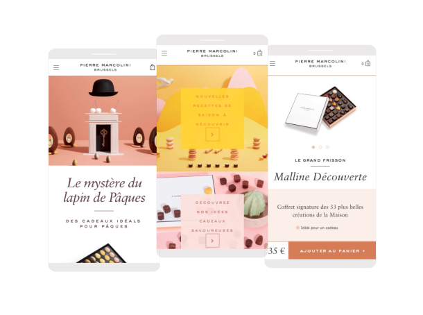 Pierre Marcolini DA / UI web